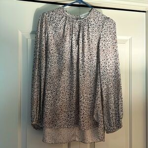 Charlotte Brody 100% silk keyhole neck blouse, size L